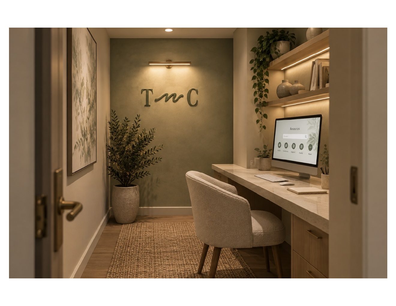 The private resource & wellness screening room — where you can find additional resources and support